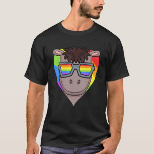 T-shirt Fierté gay LGBT Arc-en-ciel - Cheval - Animal Cœur