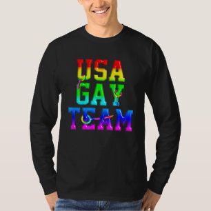 T-shirt Fierté Gay Lgbt Transgenre Arc-en-ciel Usa Équipe