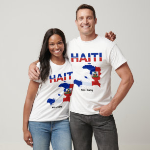 T-shirt Fierté haïtienne Drapeau Haïti Carte Design Patrim