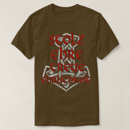 T-shirt Fierté honneur honnêteté Mjolnir (Design devant)
