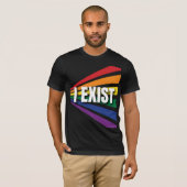T-shirt Fierté I Existe Militante LGBTQIA+ Et Ally Rainbow (Devant entier)