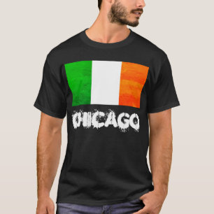 T-shirt Fierté irlandaise de Chicago avec drapeau de l'Irl