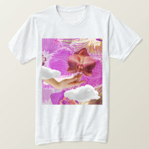 T-shirt Fierté lesbienne Orchidée rose Esthétique Sapphiqu