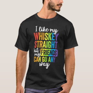 T-shirt Fierté Lgbt Allié Whisky Amis Droit