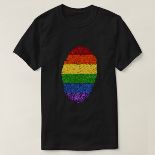T-shirt Fierté LGBT Arc-en-ciel Parties scintillant emprei