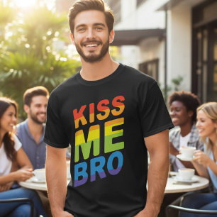 T-shirt Fierté LGBT Bisous Frère Typographie Arc-en-ciel M