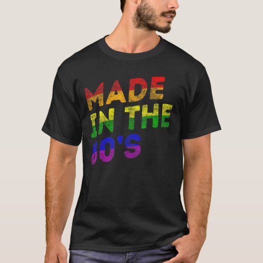 T-shirt Fierté Lgbt Fabriquée Dans Les Années 80 Rainbow S (Devant)