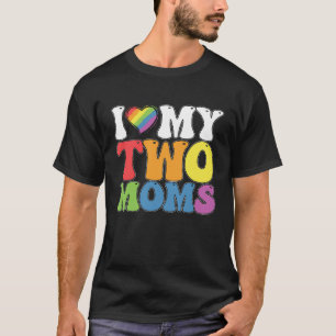 T-shirt Fierté LGBT J'aime mes deux mamans Gay Lesbienne S