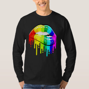 T-shirt Fierté LGBT LGBT Arc-en-ciel Lèvres Gay Homosexuel