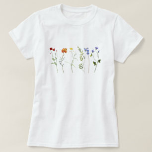 T-shirt Fierté LGBTQ fleur sauvage Rainbow