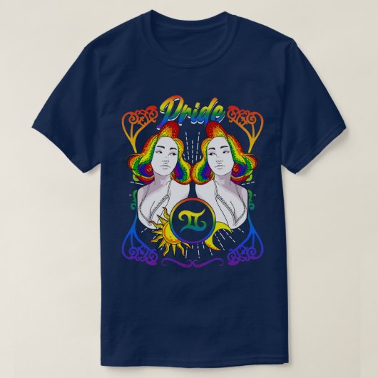 T-shirt Fierté LGBTQ Zodiac Gemini (Design devant)