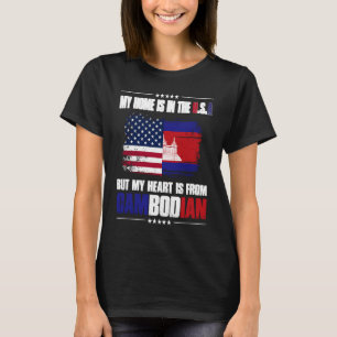 T-shirt Fierté Ma Maison Est Aux Etats-Unis Mais Mon Coeur