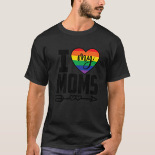 T-shirt Fierté Mois J'Aime Mes Moms Mère Famille Lgbt