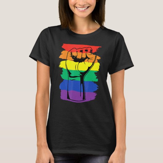 T-shirt Fierté Mois Merch Lgbt Rainbow Poing Lgbtq Gay Pri (Devant)
