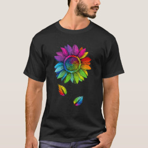 T-shirt Fierté mondiale de fleurs de tournesol arc-en-cie