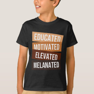 T-shirt Fierté noire afrocentrique Éduquée Motivée Élever
