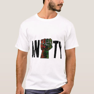 T-shirt fierté noire drapeau rouge vert poing panafricain