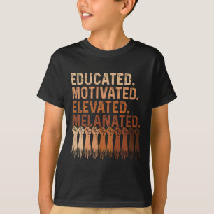 T-shirt Fierté noire élevée, élevée et motivée