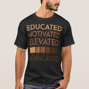 T-shirt Fierté noire élevée, élevée et motivée