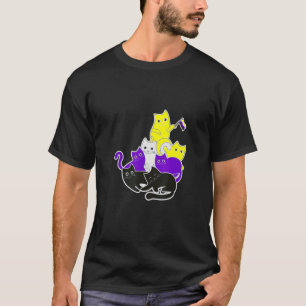 T-shirt Fierté non binaire Chat Lgbtq Fierté non binaire