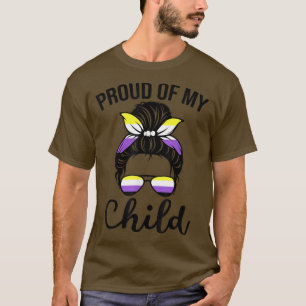 T-shirt Fierté non binaire Drapeau Fière Papa maman de mon