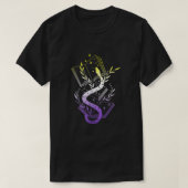 T-shirt Fierté non binaire subtile LGBTQ Enby Snake Books (Design devant)