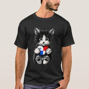 T-shirt Fierté panaméenne Racines panaméennes Cœur de chat