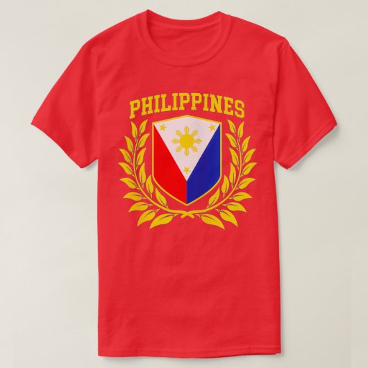 T-shirt Fierté philippine avec drapeau philippin Zip (Design devant)