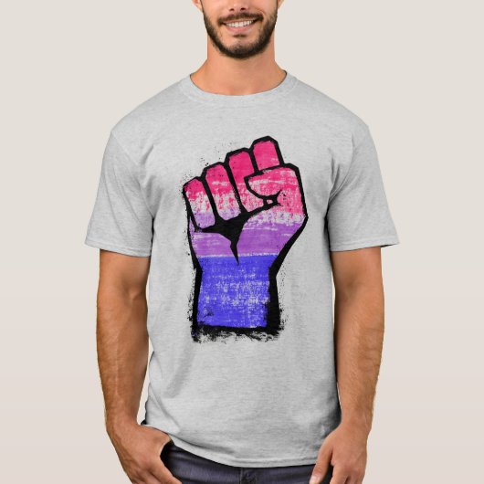 T-Shirt Fierté Poing Bisexuel (Devant)
