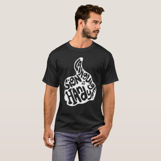 T-shirt Fierté sourde Langue des signes ASL Expert Fluent  (Devant entier)