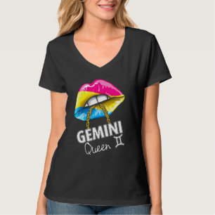 T-shirt Fierté transexuelle Gemini Queen Lips Drapeau Mai