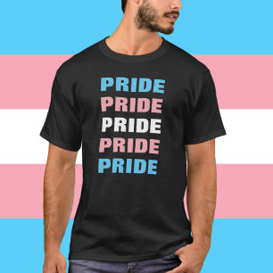 T-shirt Fierté transgenre LGBTQ - Texte répété personnalis
