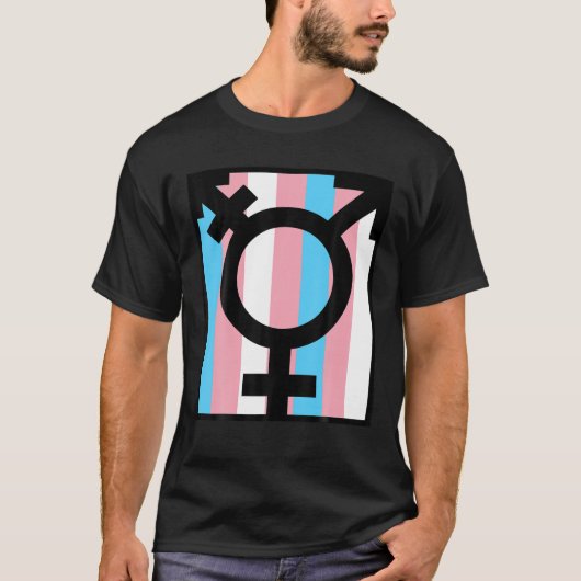 T-shirt Fierté Transgenre " Symbole et drapeau " Vêtements (Devant)