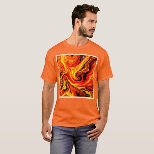 T-shirt Fiery Abstract Swirls of Emotion (Devant entier)