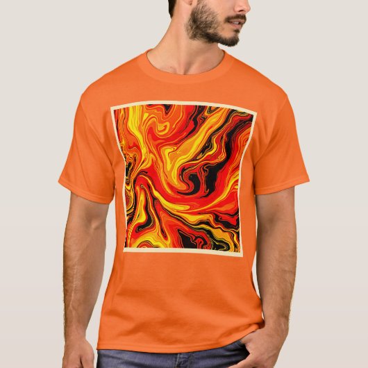 T-shirt Fiery Abstract Swirls of Emotion (Devant)