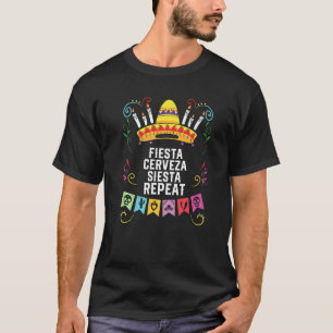 T-shirt Fiesta Cerveza Siesta Répéter boisson de bière Alc