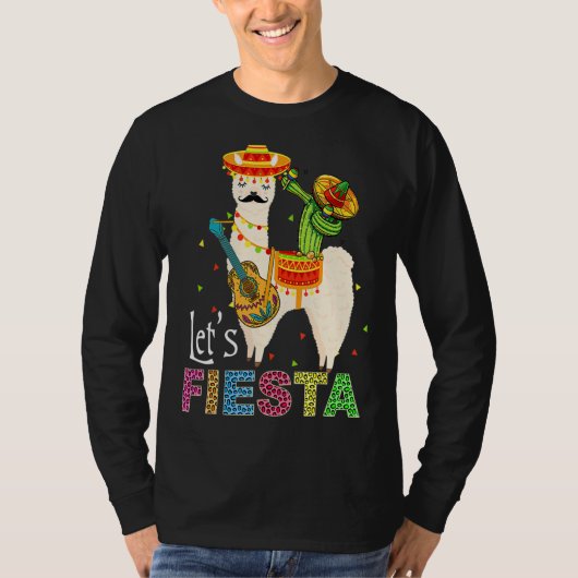 T-shirt Fiesta Llama Cinco De Mayo Cactus Sombrero M (Devant)