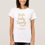 T-shirt Fiesta Siesta Tequila Parties scintillant répétée<br><div class="desc">Une élégante conception de pointe,  présente le texte "Fiesta siesta tequila répétition" dans une police de script extroversée,  la texture de parties scintillant ajoute une touche festive et glamour. Veuillez me contacter si vous avez une demande spéciale.</div>