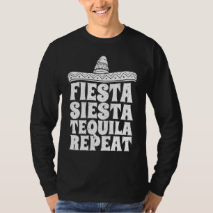 T-shirt Fiesta Siesta Tequila Répéter Cinco De Mayo