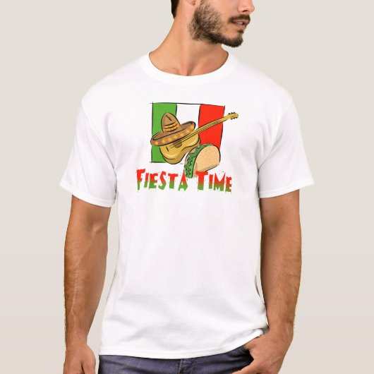 T-shirt Fiesta Time Taco, Sombrero, Guitare (Devant)