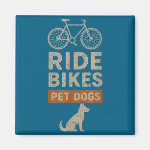 T-shirt Fietsen Hondenliefhebbers Magneet