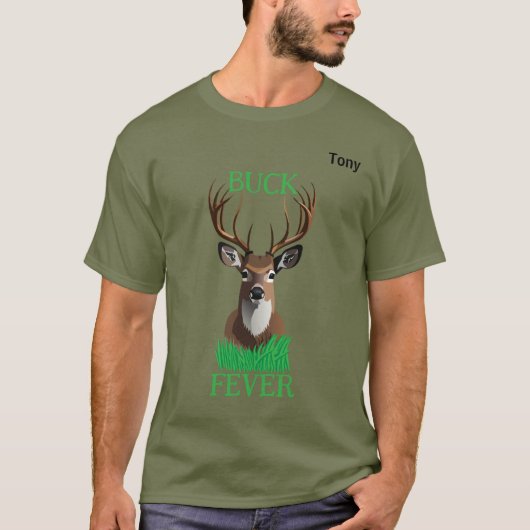 T-shirt Fièvre de Cerf Buck de 12 points Cerf à Queue Blan (Devant)