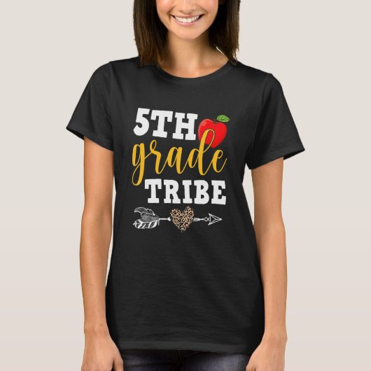 T-shirt Fifth Grade Tribe Leopard Back To School Teacher S (Devant)