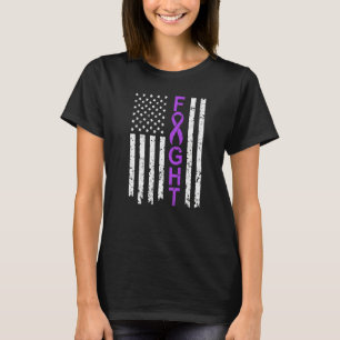 T-shirt Fight American USA Drapeau Fibromyalgia Sensibilis