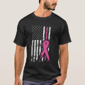 T-shirt Fight Breast Cancer Awareness Mois American Flag (Devant)
