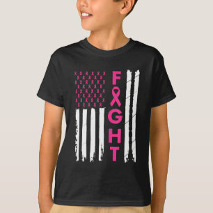 T-shirt Fight Breast Survivor American Flag Cancer du sein