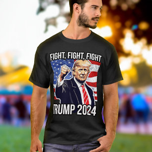 T-shirt Fight Fight Fight Donald Trump 2024 American Flag