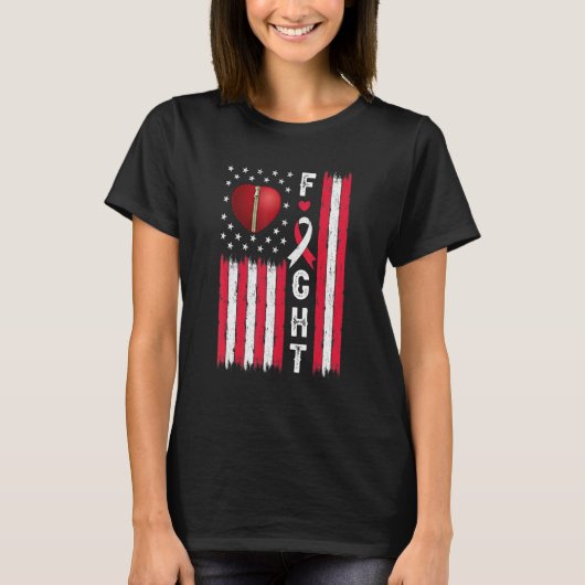 T-shirt Fight Heart Disease Awareness US Flag CHD Warrior (Devant)