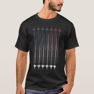 T-shirt Fighter Jets Contrail Drapeau américain Patriotiqu