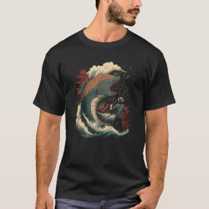 T-shirt Fighting the Giant Carp Japanese